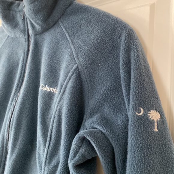 Columbia Blue Benton Springs Full Zip Fleece Jacket w Palm Tree & Moon logo - Picture 4 of 11